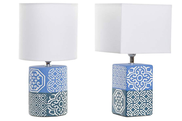 Table lamp crockery polyester 15x15x30,5 2 mod.