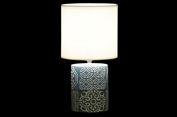 Table lamp crockery polyester 15x15x30,5 2 mod.