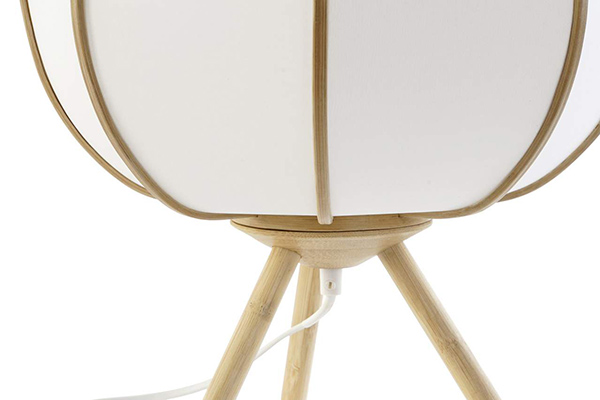 Lampe de table bambou polyester 34x34x33 naturel