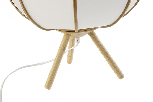 Lampe de table bambou polyester 34x34x33 naturel