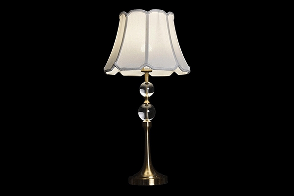 Stona lampa belo zlatna 32x32x52