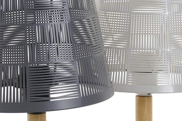 Table lamp metal wood 19,5x19,5x40 2 mod.