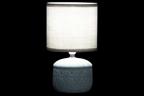 Table lamp crockery polyester 14x14x24,5 3 mod.