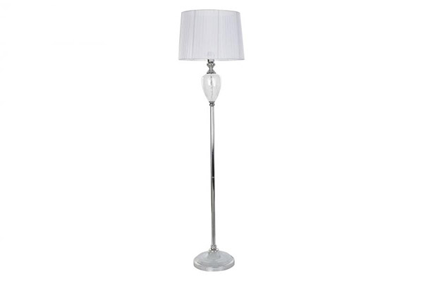 Floor lamp metal glass 40x40x155 chromed white