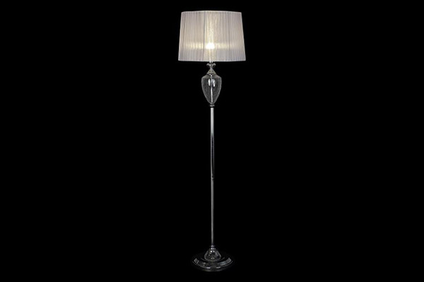 Floor lamp metal glass 40x40x155 chromed white