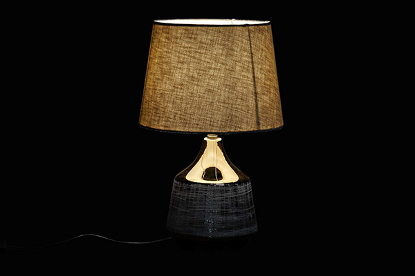 Table lamp porcelain polyester 26x26x43 2 mod.