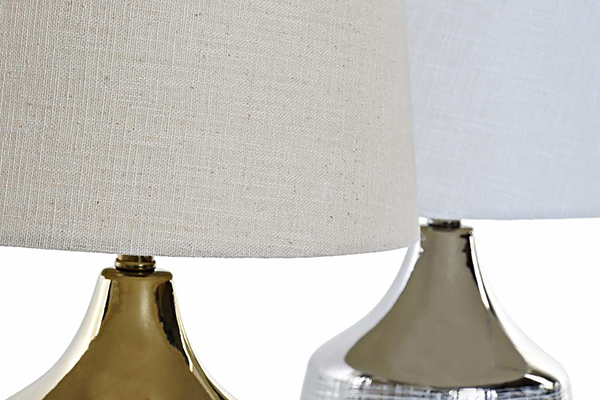 Table lamp porcelain polyester 26x26x43 2 mod.