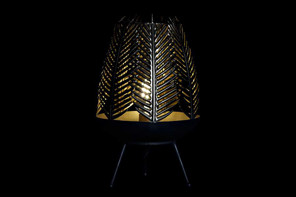 Table lamp metal 25x25x42 leaves golden