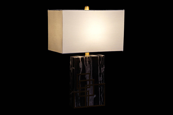 Table lamp marble metal 41x23x62 black