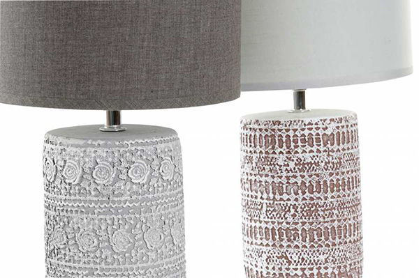 Table lamp cement polyester 19x19x33 2 mod.