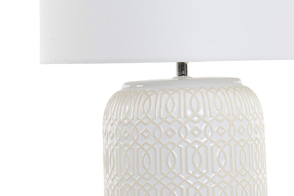 Table lamp stoneware polyester 32x32x54 2 mod.