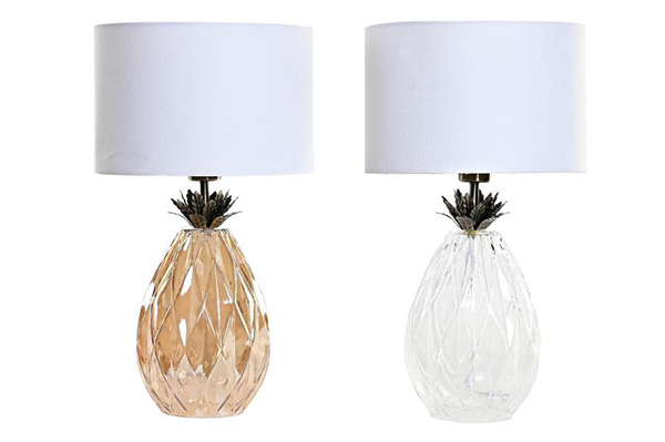 Table lamp glass polyester 30x30x52 2 mod.