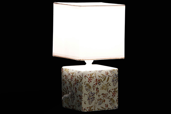 Table lamp stoneware 12,5x12,5x25,5 e14 2 mod.