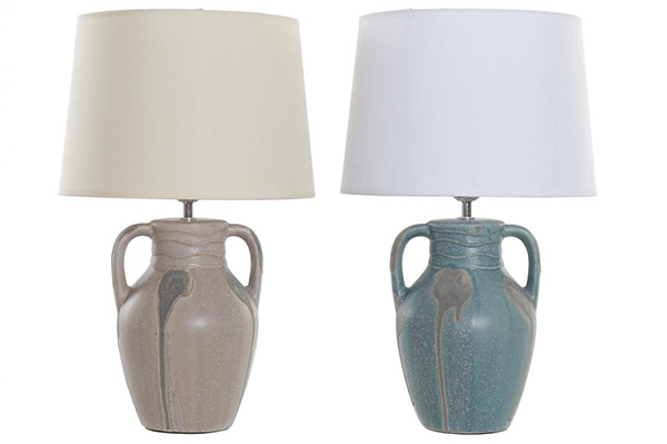 Table lamp porcelain polyester 28x28x45 2 mod.