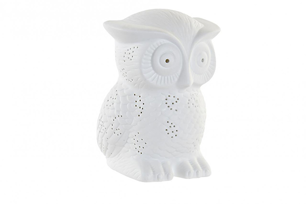 Table lamp porcelain 13,5x13,5x20 owl white
