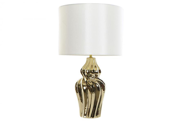 Table lamp ceramic linen 34x34x58 sparkly golden