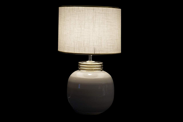 Table lamp dolomite linen 28x28x46 white