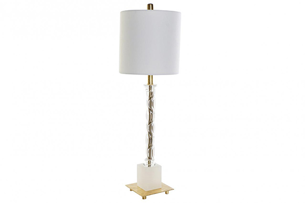 Table lamp metal marble 25x25x82 golden