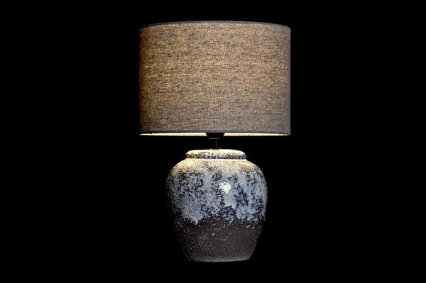 Table lamp ceramic polyester 28x28x44 worn out