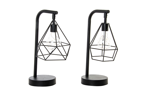 Lamp led metal glass 13x16,5x30,5