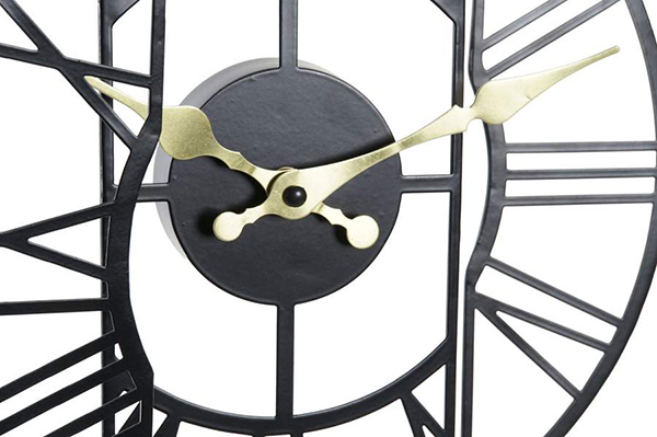 Table clock iron mdf 30x6x40 black