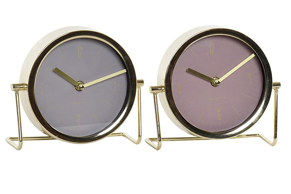 Table clock metal glass 18x6,5x16 2 mod.