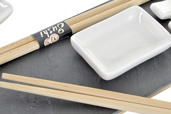 Sushi set 9 bamboo board 30x10x3,5 2 services