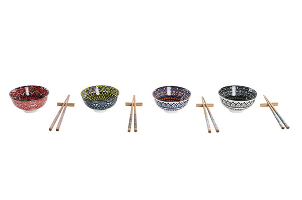 Sushi set 12 bamboo stoneware 34x34x6,5 mandala