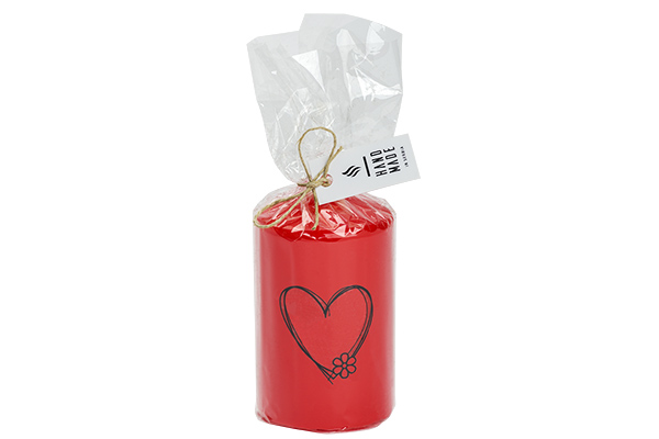 Candle heart red