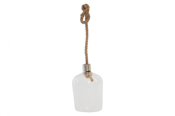 Candle holder glass rope 14x21,5 hang up