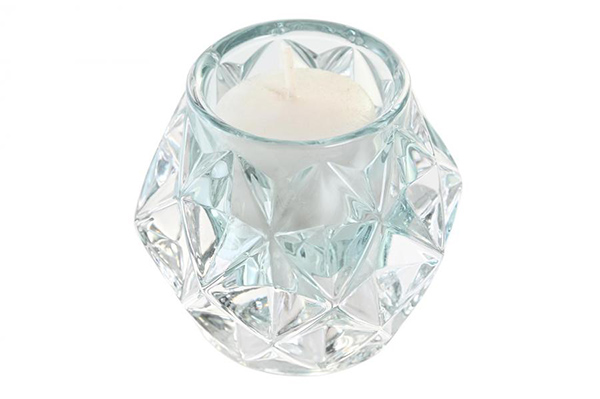 Candle holder glass 8x8x7 3 mod.