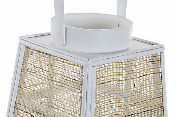 Candle holder bamboo rope 21x21x34,5 white