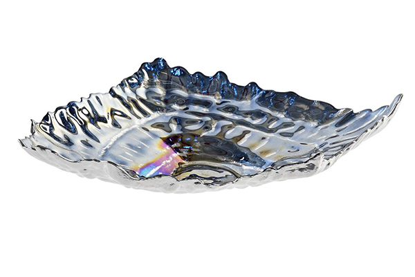 Tray keys glass 26x20x5,5 shell iridescent