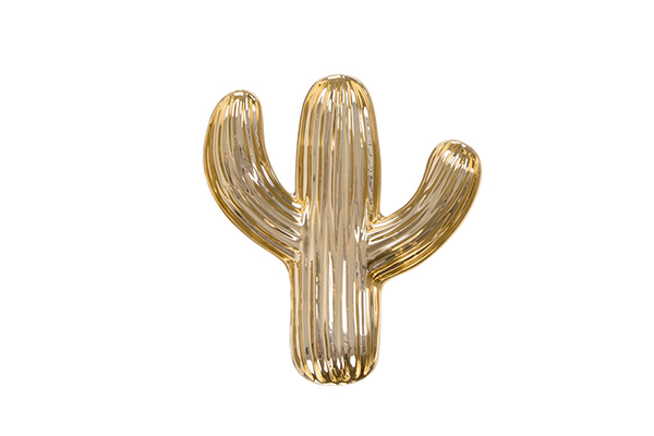 Gold cactus shaped trinket dish