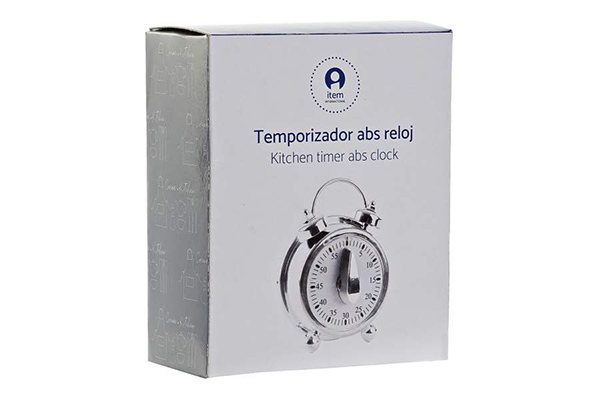 Timer abs 8,5x4,5x11 clock chromed silver
