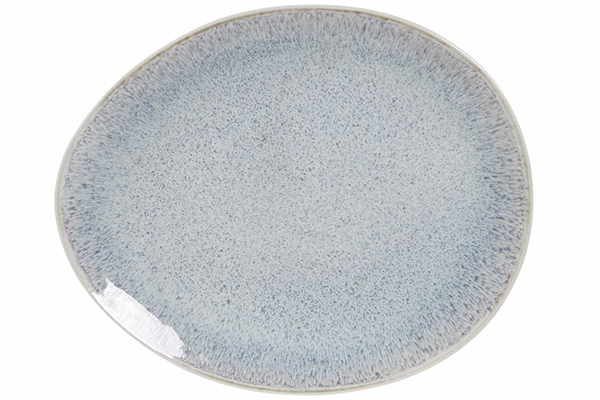 Plate stoneware enamelled 28,2x24x2,5 470 blue
