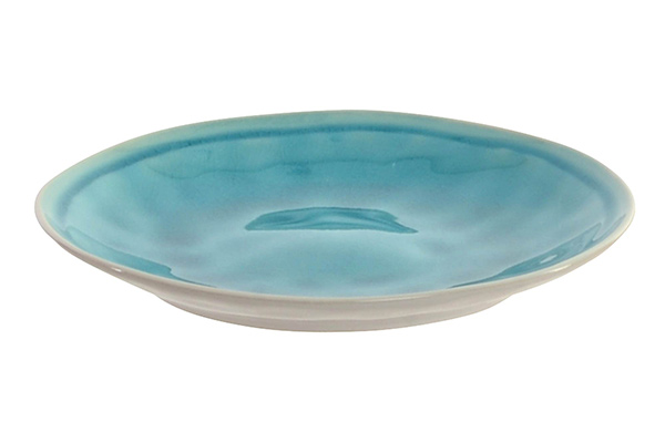 Plate stoneware 21x21x2,5 180 enameled blue