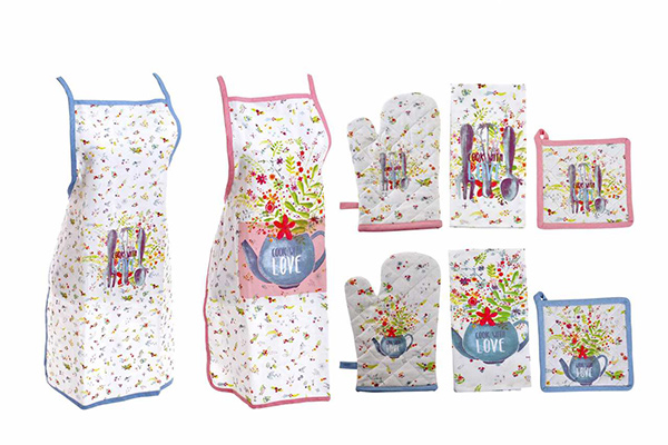 Apron set 4 cotton 60x80 cook with love