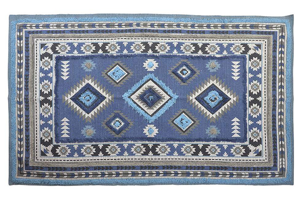 Carpet cotton 180x120 1000 gsm. boho blue