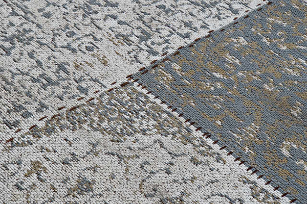Carpet cotton polyester 162x242x1 patchwork grey