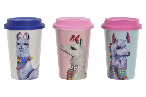 Mug porcelain 9,5x9,5x14 400ml. alpaca 3 mod.