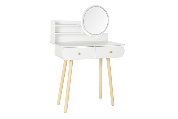 Dressing table wood mirror 80x40x120 white