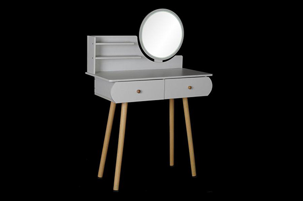 Dressing table wood mirror 80x40x120 white