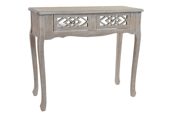 Console table wood mirror 90x35x79 2 drawers