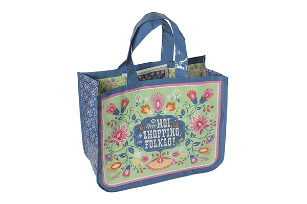 Shopping  bag with purse folklo