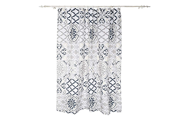 Curtain polyester 180x200 tiles grey