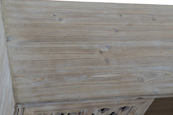 Tv cabinet wood metal 120x35x55 carved brown