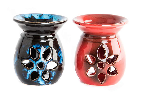 Uljaonik/keramika 8,5x8,5x10 plavi i crveni