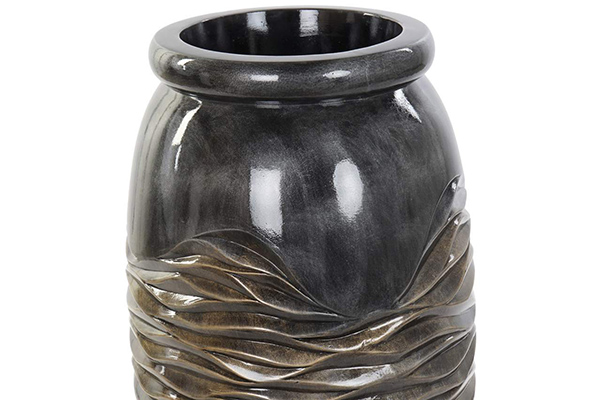 Vase glass fiber 35x90 aged golden