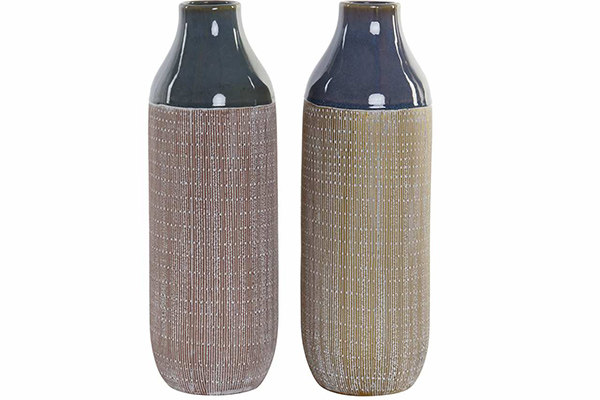 Vase stoneware 14x14x41 bicolor 2 mod.